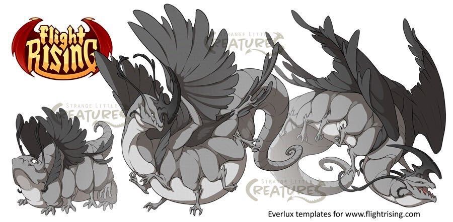 The final templates used for the Everlux dragons for Flight Rising